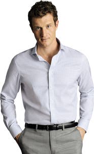 Charles Tyrwhitt Check Non-Iron Twill Cutaway Slim Fit Shirt Single Cuff