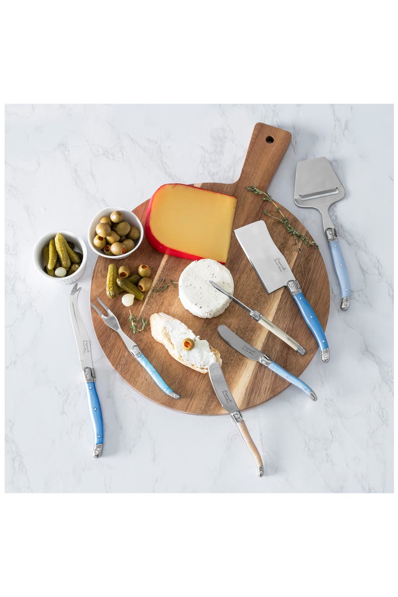 9-Piece Laguiole Cheese Knife Set, Alternate, color, BLUE