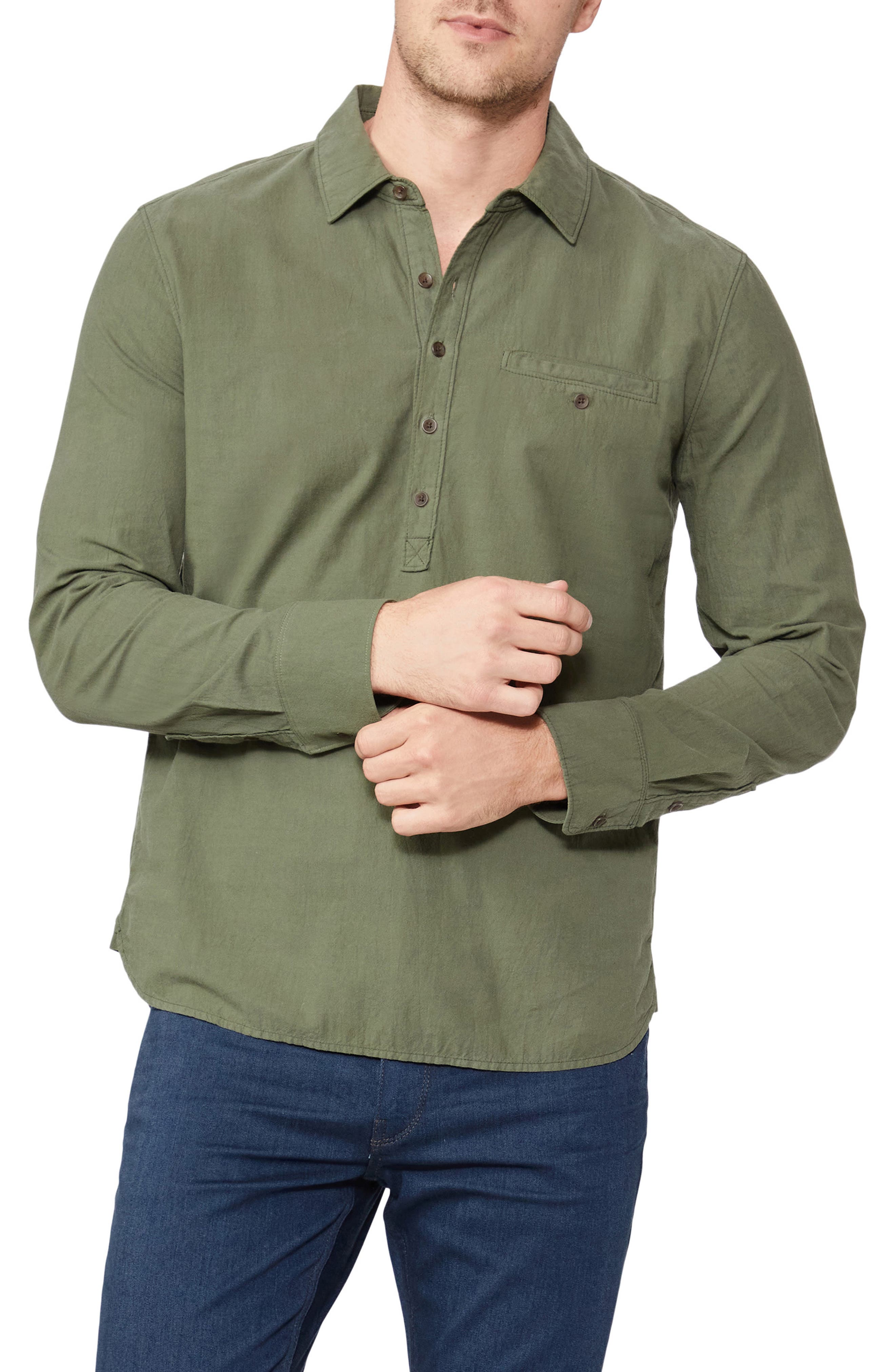 Baby Rory PAIGE Rory Solid Cotton Popover Shirt (Men) | Nordstromrack