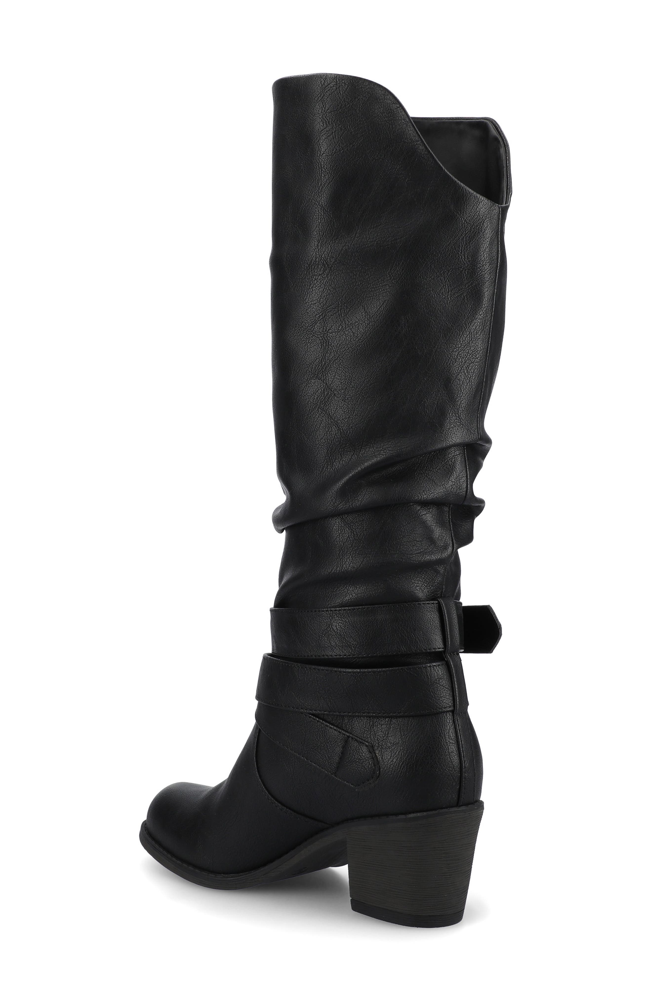 Journee Collection Late Buckle Tall Boot, Alternate, color, Black
