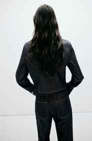 MANGO Collarless Denim Jacket