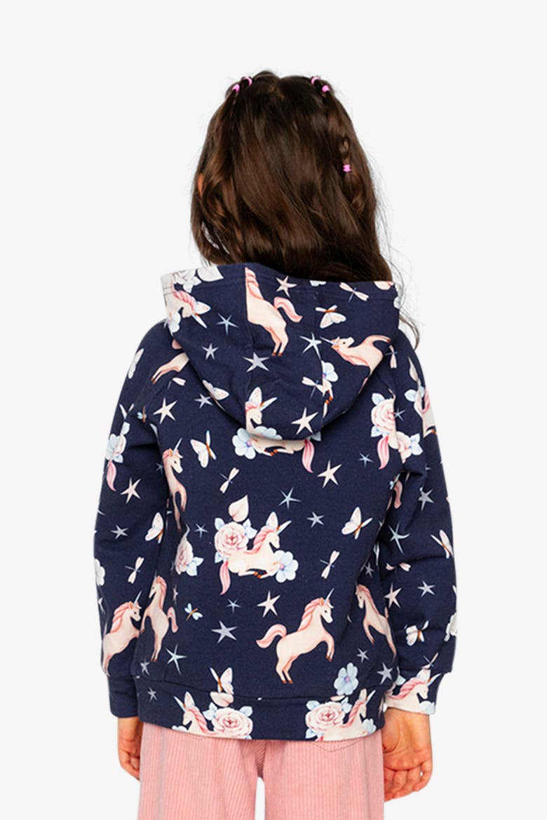 Elastic Cuffs Gummy Bears Raglan Sleeves Hoodie, Alternate, color, Purple Unicorn Print