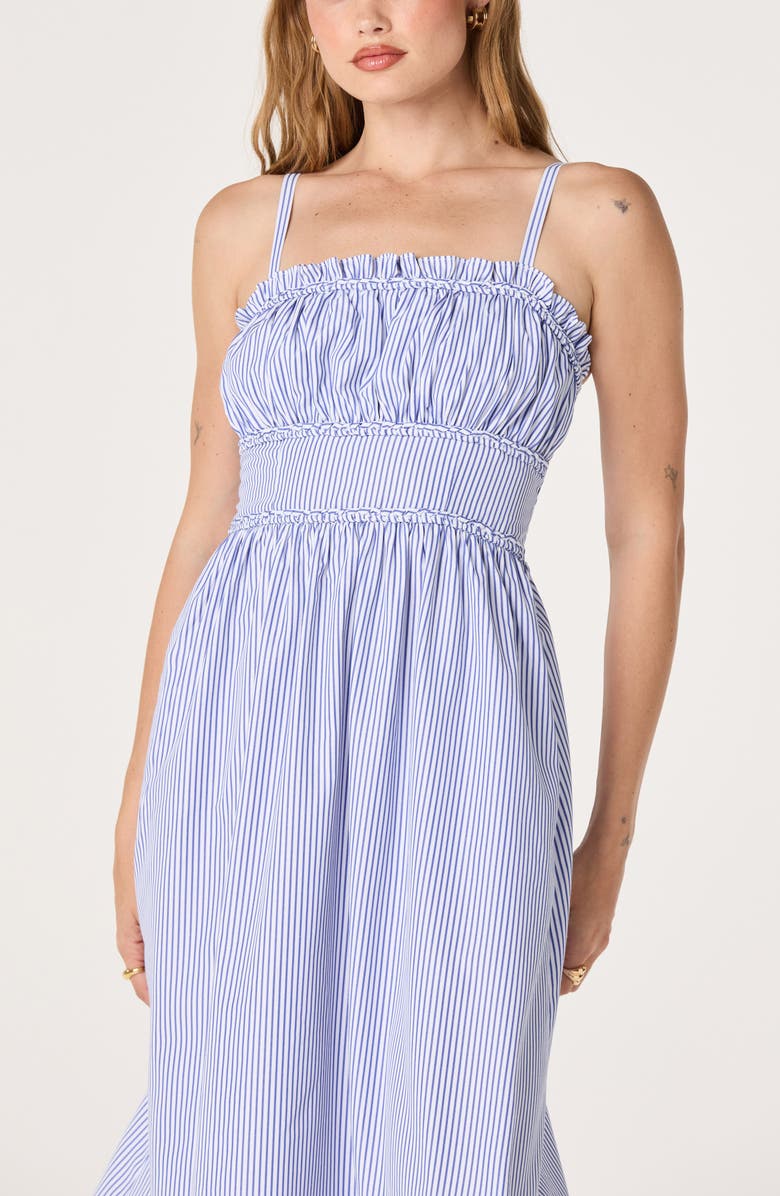 ASTR the Label Montserrat Stripe Midi Dress, Alternate, color, Blue Stripe