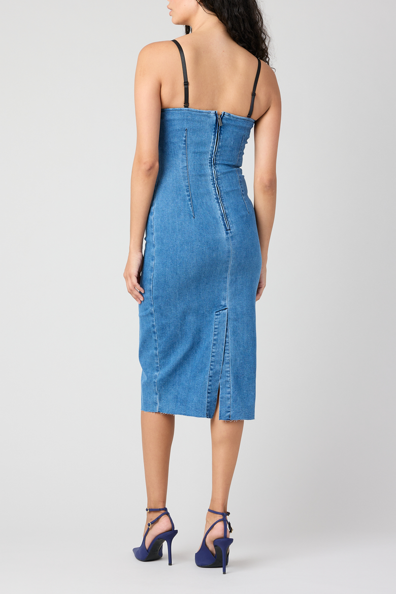 Victoria Denim Midi Dress, Alternate, color, Beekman St.