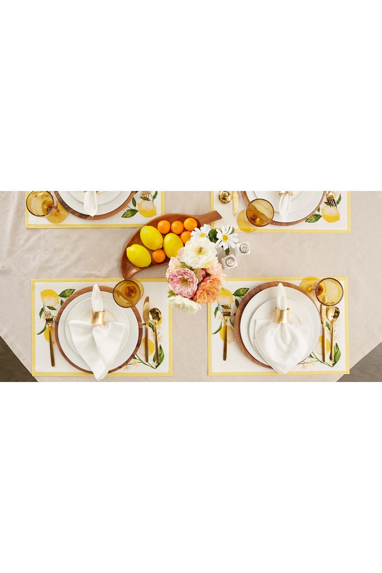 Lemon Bliss Printed Placemat Set/6, Alternate, color, Lemon Bliss