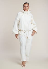 ELOQUII Cotton Blend Straight Leg Pant