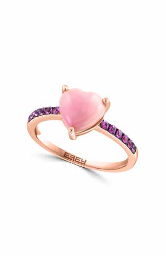 EFFY 14K Rose Gold Pink Sapphire Heart Ring
