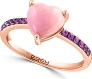 EFFY 14K Rose Gold Pink Sapphire Heart Ring