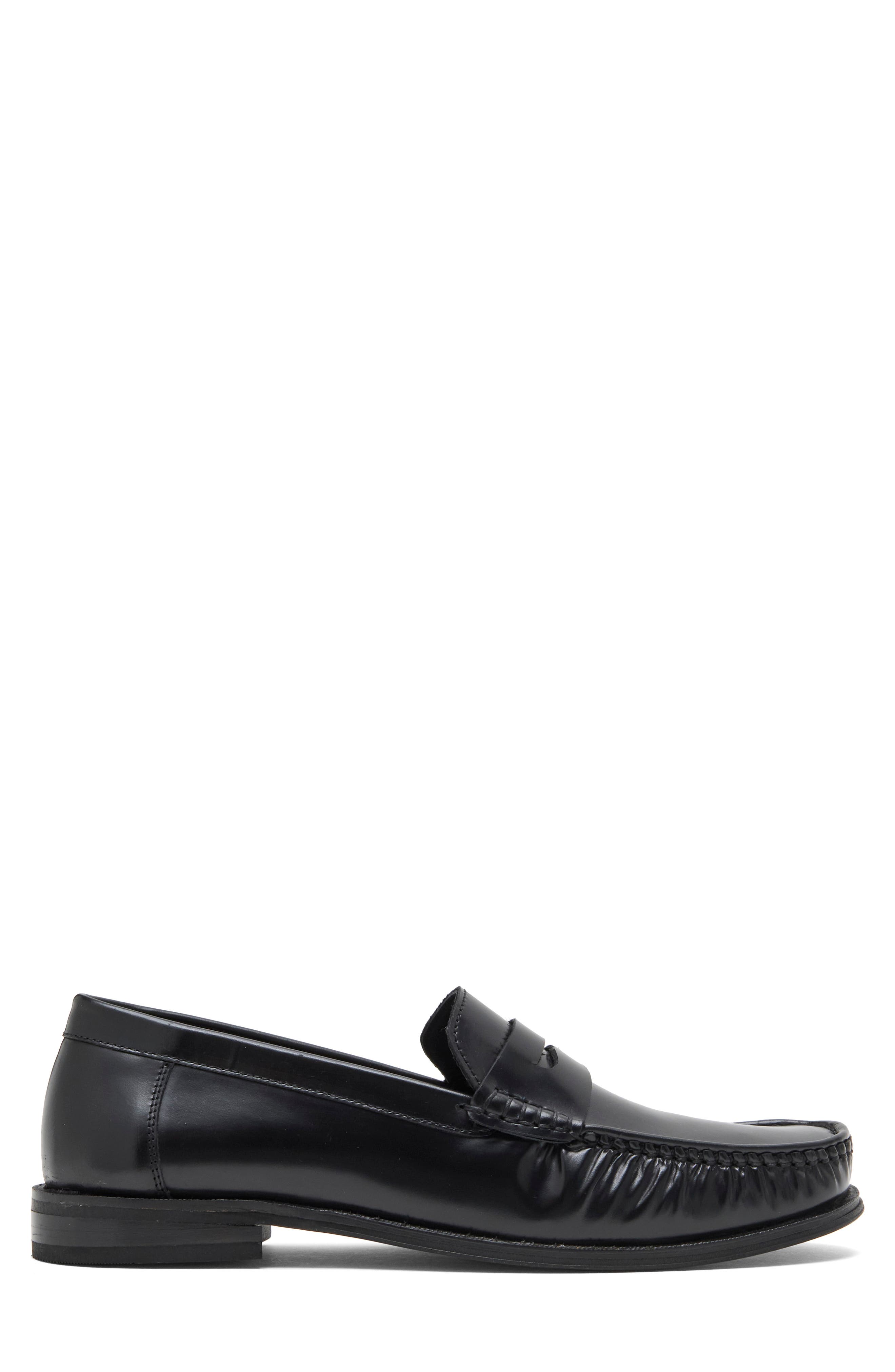 Raul Leather Penny Loafer, Alternate, color, BLACK LEAT