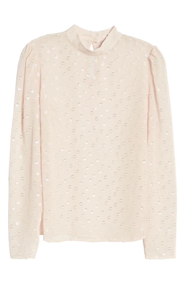 Chelsea28 Metallic Clip Dot Blouse, Alternate, color, 