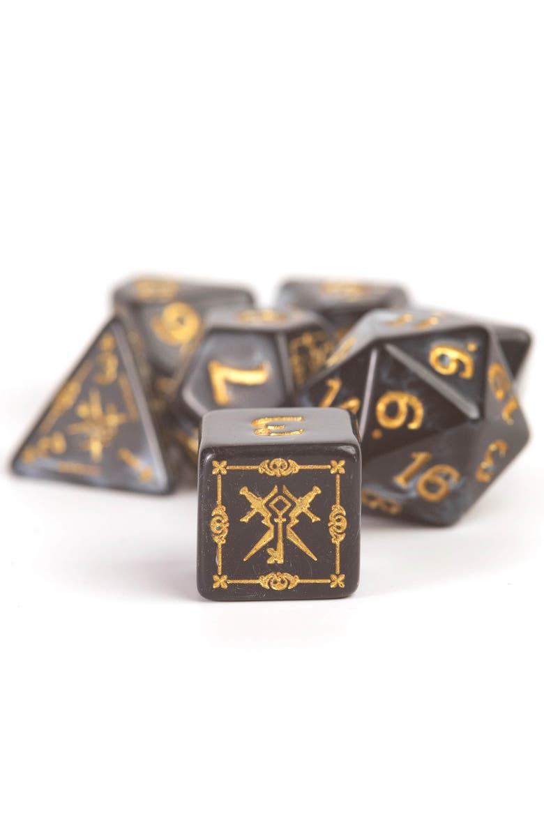 Dungeons & Dragons D&D Adventure Dice Rogue Black, 15 PieceRpg Die Set, Alternate, color, Black