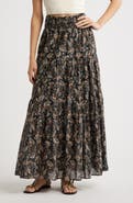 Rails Peony Floral Tiered Cotton Maxi Skirt