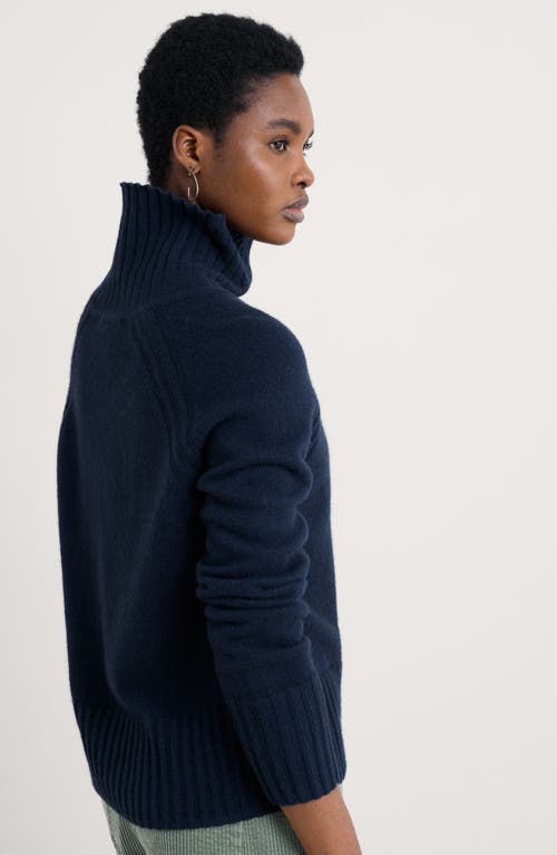 Seasalt Cornwall Basset Cove Merino Wool Blend Turtleneck Sweater In Blue