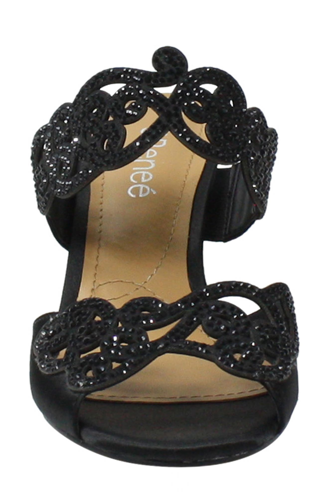 J. Reneé 'Francie' Evening Sandal, Alternate, color, Black Fabric