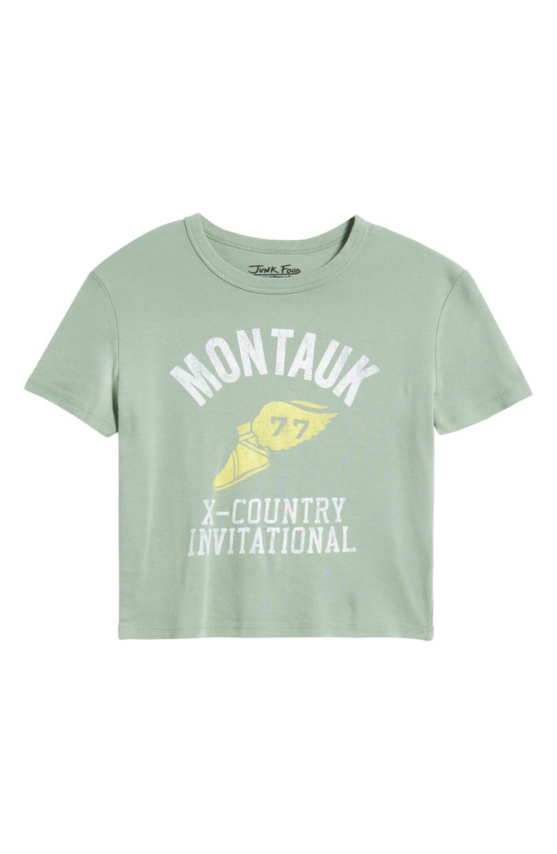 Junk Food Montauk Cross Country Cotton Graphic Baby Tee, Alternate, color, Peridot
