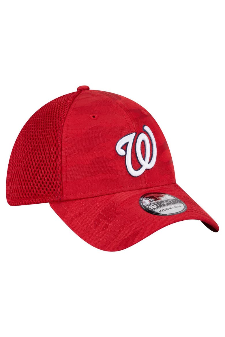 Men's New Era Red Washington Nationals Subtle Camo 39THIRTY Flex Hat, Alternate, color, Red