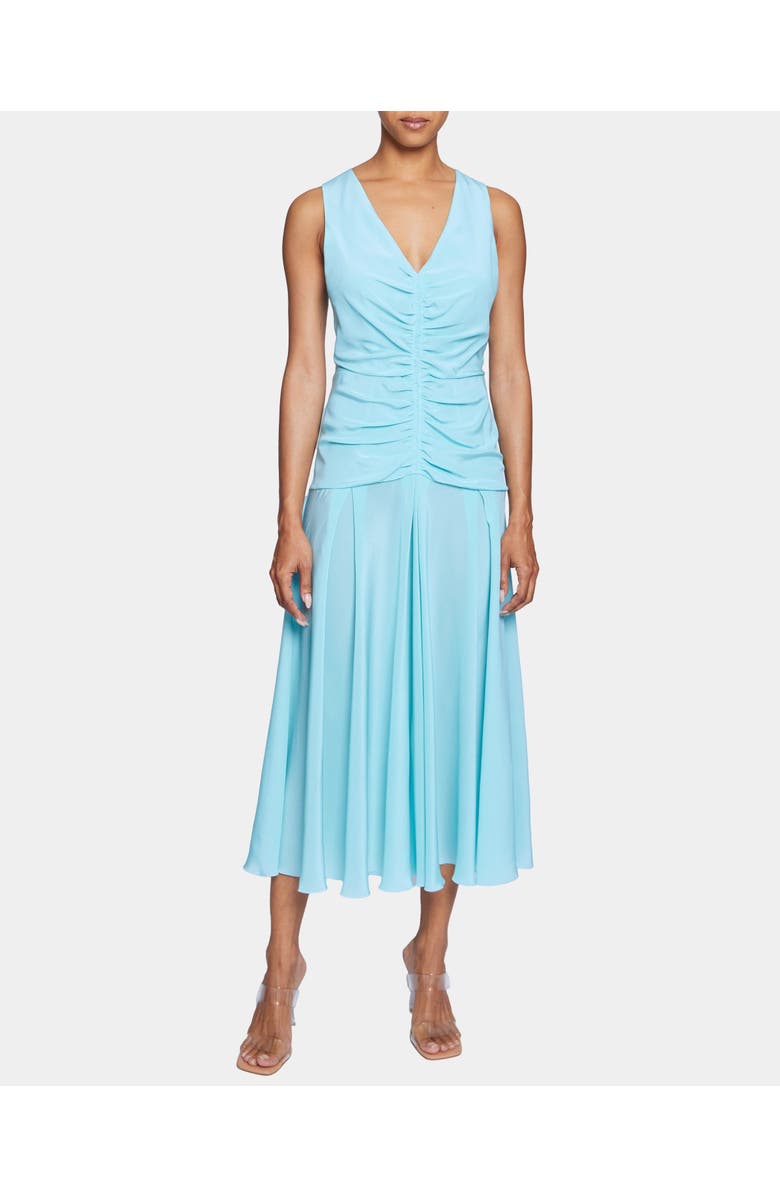 Santorelli Eden Sleeveless Midi Dress in Silk Crepe de Chine, Main, color, 