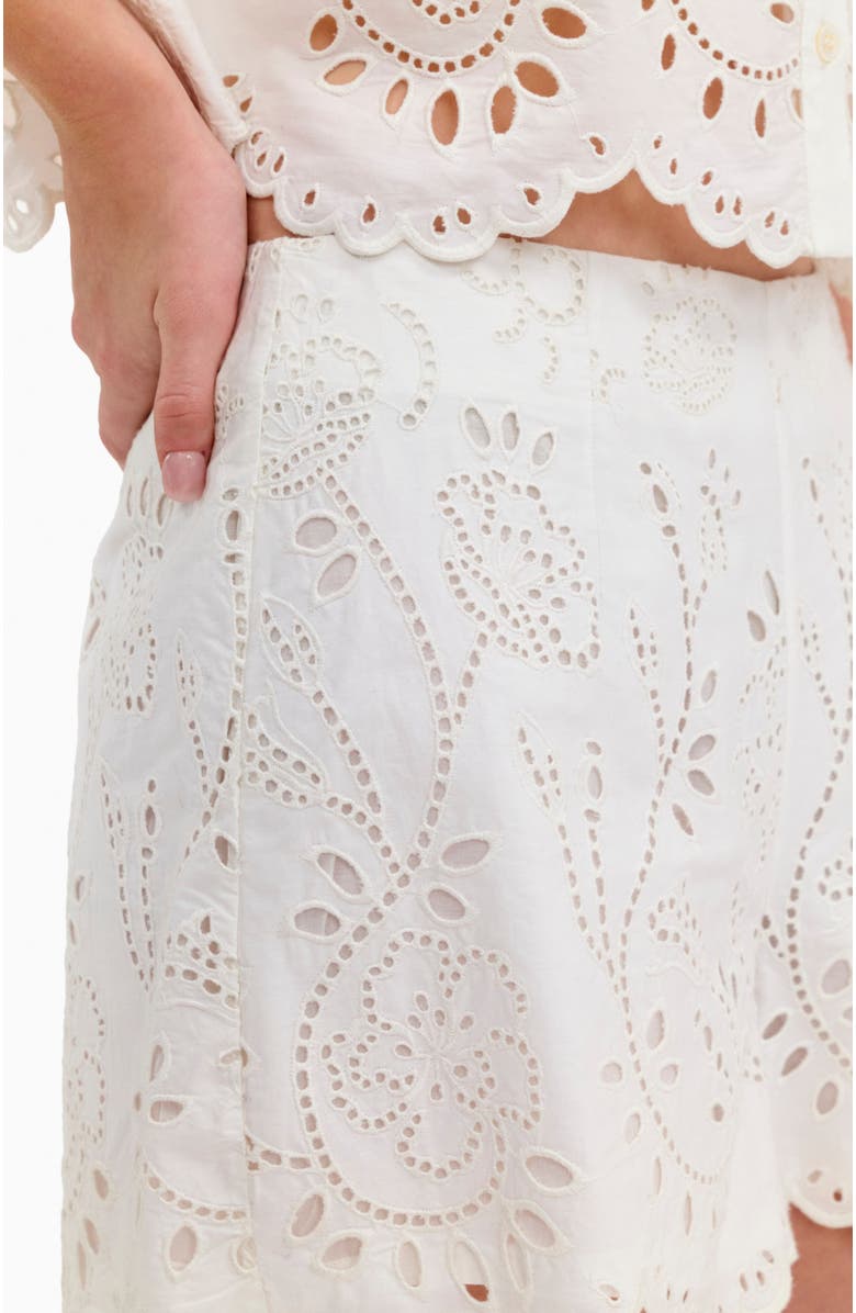 Rebecca Taylor Brielle Poplin Eyelet Short, Alternate, color, Ivory