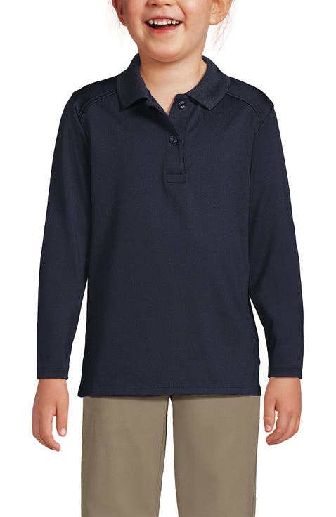 School Uniform Girls Long Sleeve Feminine Fit Rapid Dry Polo Shirt