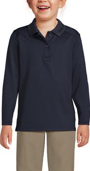 Lands' End School Uniform Girls Long Sleeve Feminine Fit Rapid Dry Polo Shirt