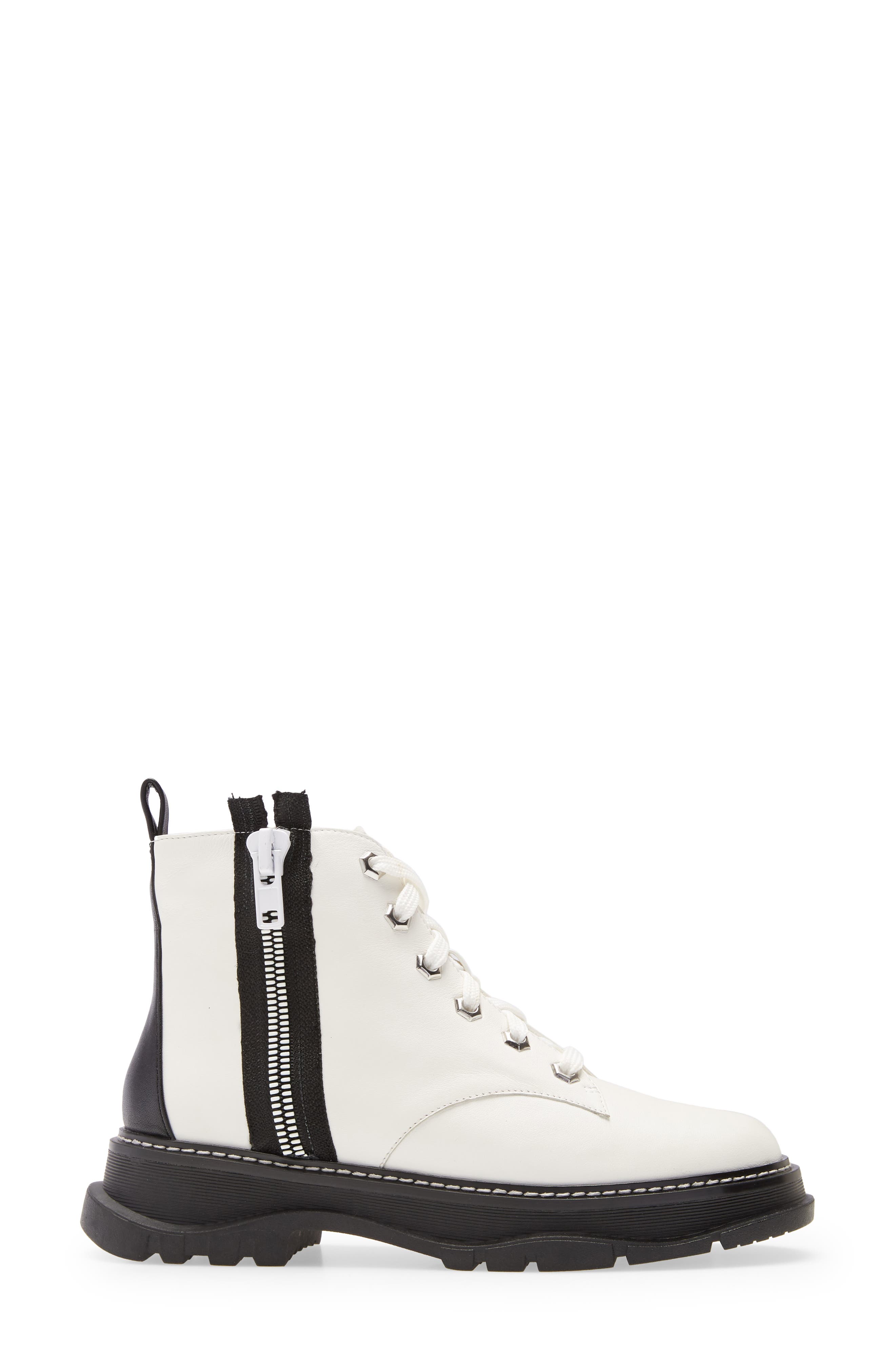 Linea Paolo Bolton High Top Sneaker, Alternate, color, Wht/Blk