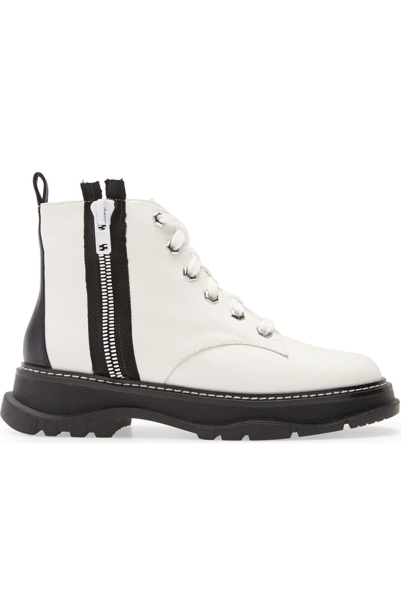 Linea Paolo Bolton High Top Sneaker, Alternate, color, Wht/Blk