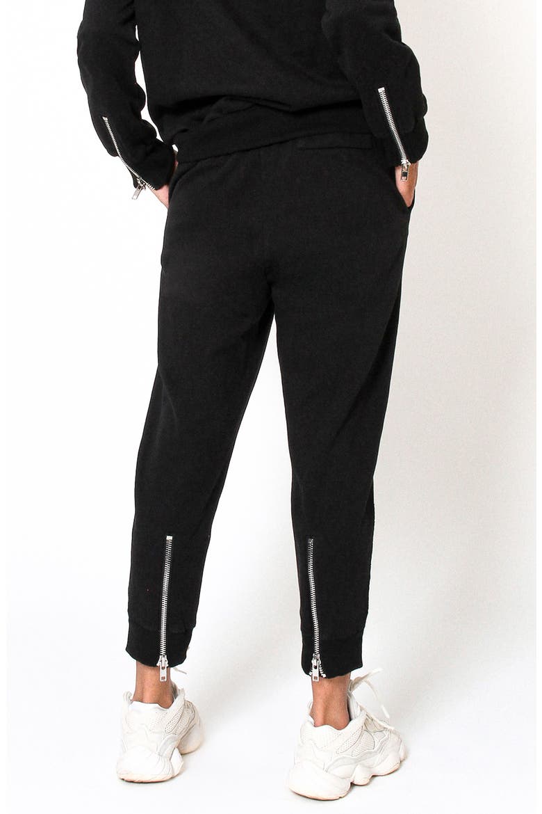 Issey Zipper Detail Joggers, Alternate, color, BLACK