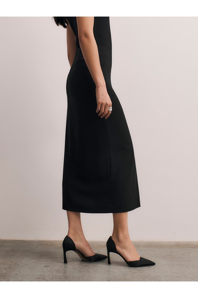 Oliena Crepe Pencil Skirt, Alternate, color, Black