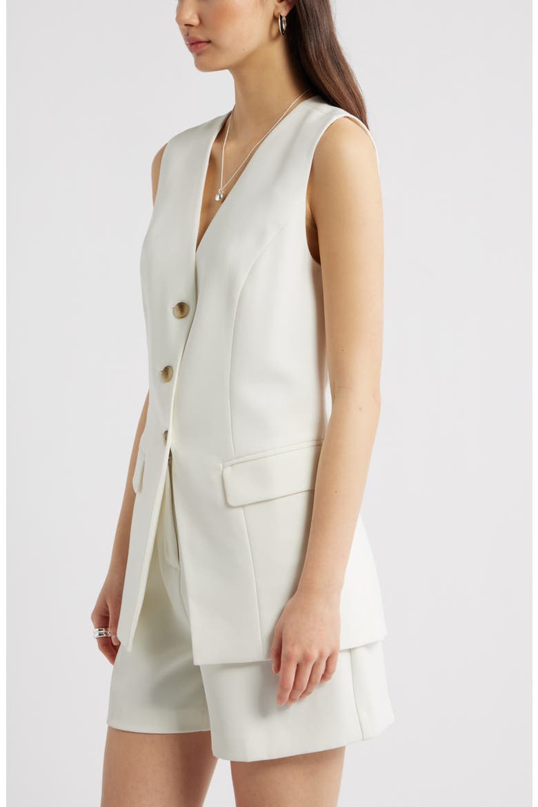 The Icon Collarless Vest, Alternate, color, IVORY