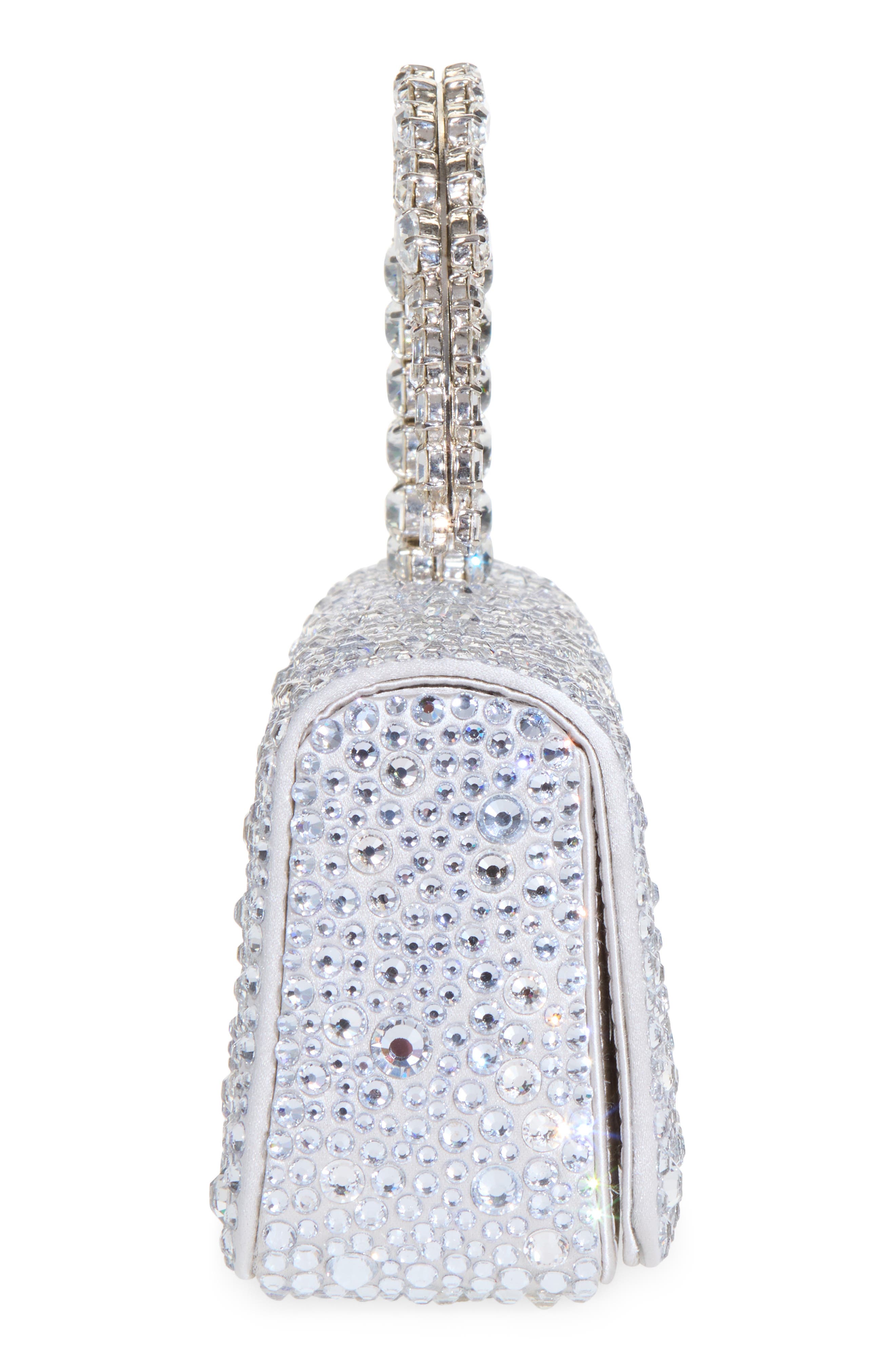 Malika Crystal Clutch, Alternate, color, SILVER