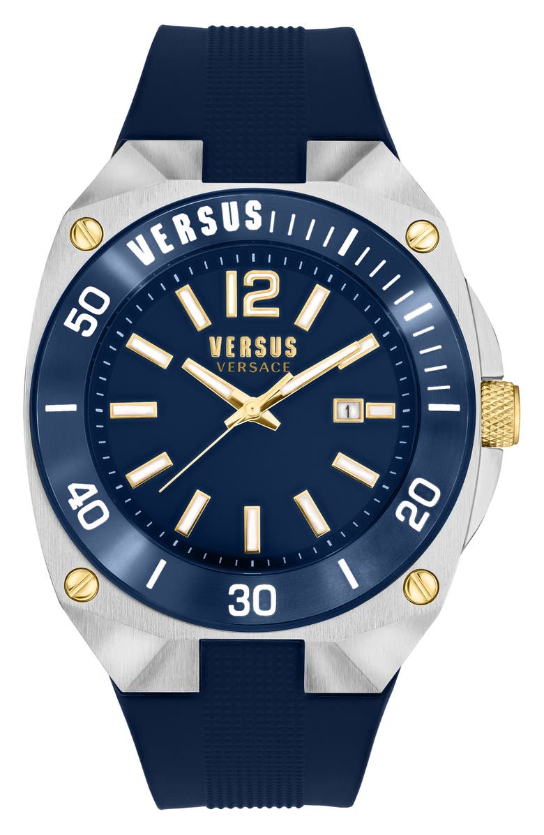 VERSUS Versace Versus Reaction Silicone Strap Watch, 48mm, Main, color, 