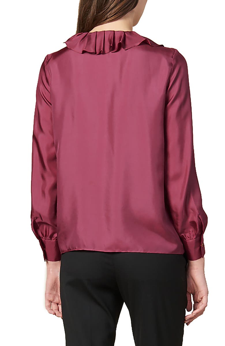 SANDRO Enisa Ruffle Collar Silk Blouse, Alternate, color,