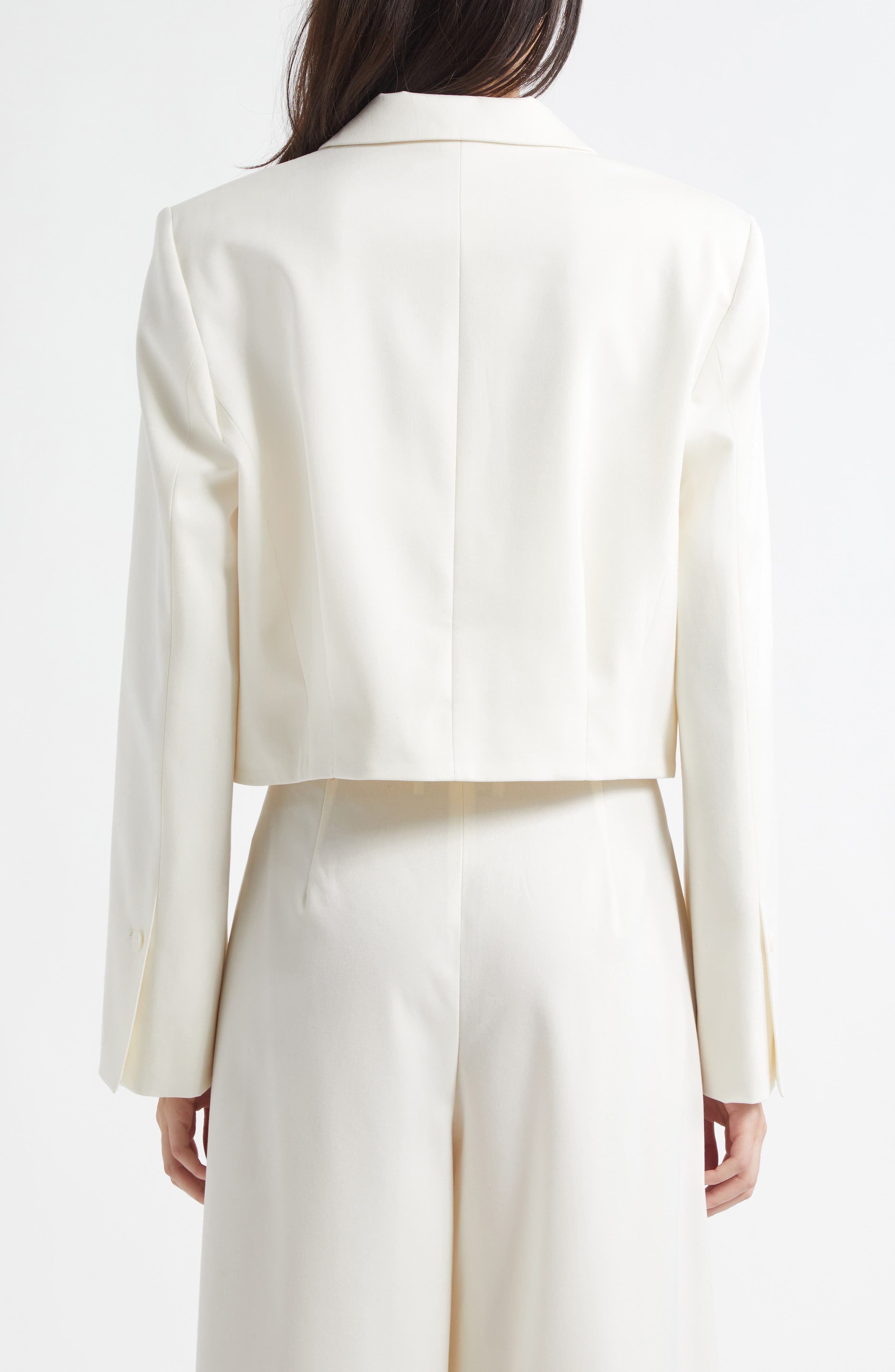 Stretch Cotton & Wool Blazer with Pleat Placket - image 2