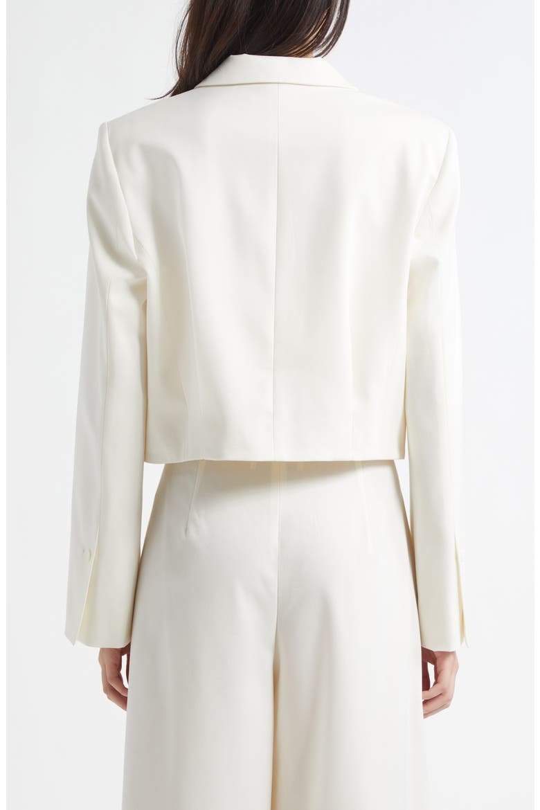 Stretch Cotton & Wool Blazer with Pleat Placket, Alternate, color, IVORY