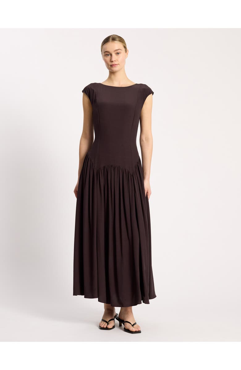 Albaray Dipped Drop Waist Maxi Dress, Main, color, Chocolate