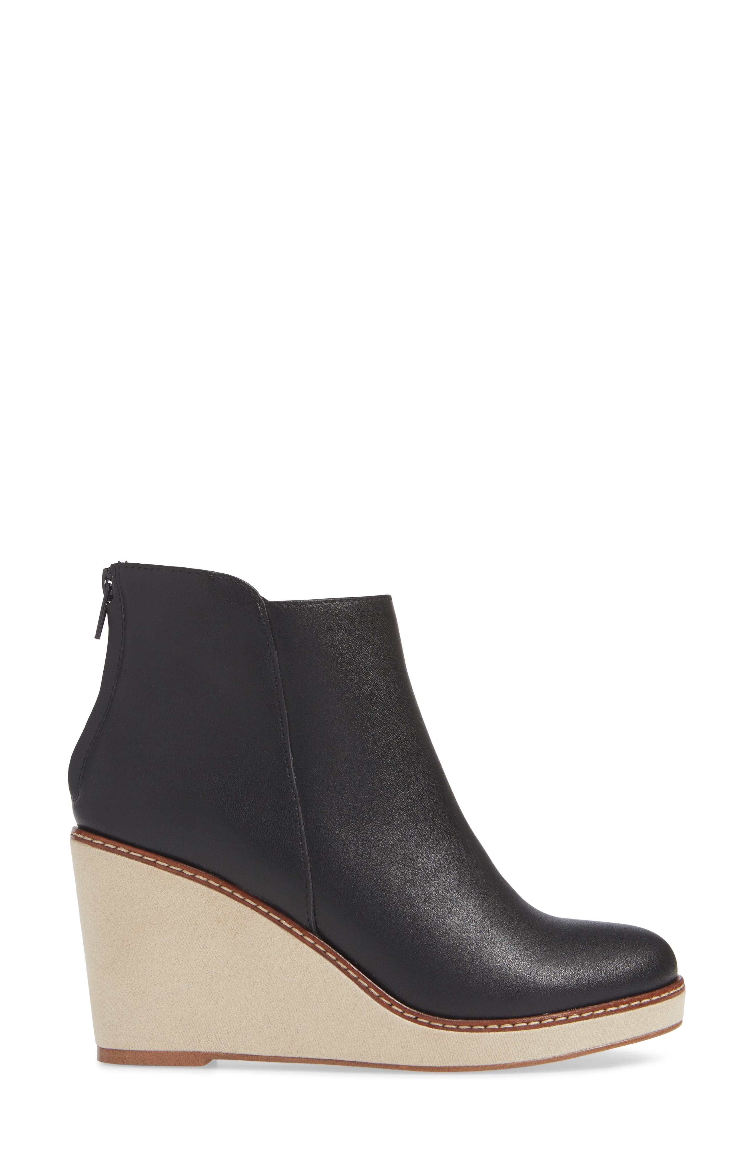 Higgins Wedge Bootie, Alternate, color, BLACK LEATHER