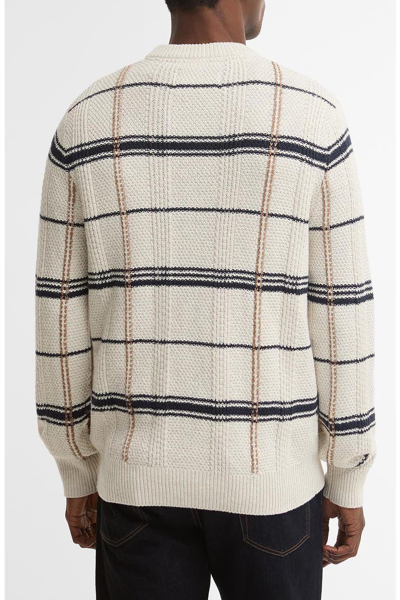 Fasey Cable Tartan Crewneck Sweater, Alternate, color, WHISPER WHITE