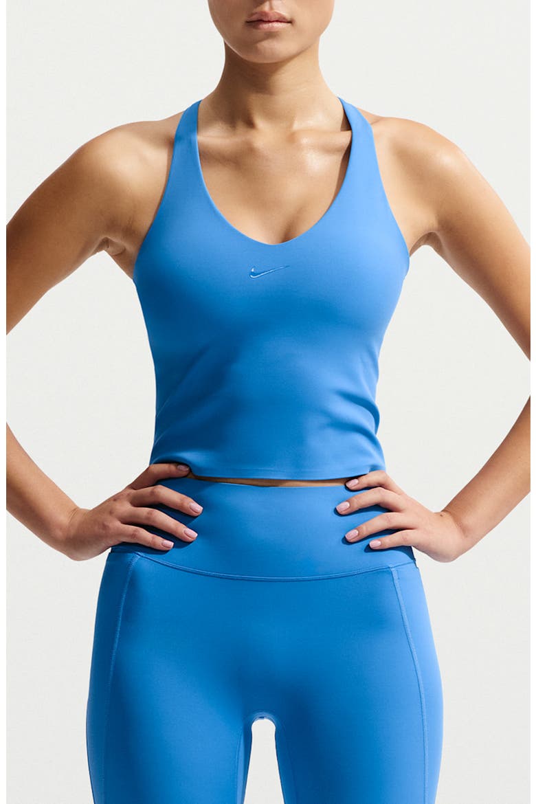 Universa Medium Support Padded Sports Bra Tank, Main, color, LIGHT PHOTO BLUE