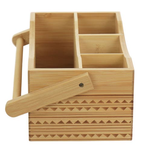 Gibson Home Sadler 11 Inch Portable Utensil Caddy In Brown