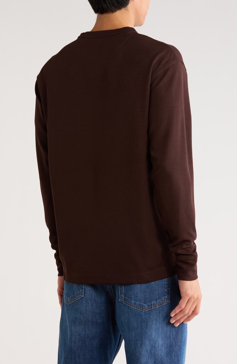DENIM AND FLOWER Textured Crewneck Sweater, Alternate, color, Brown