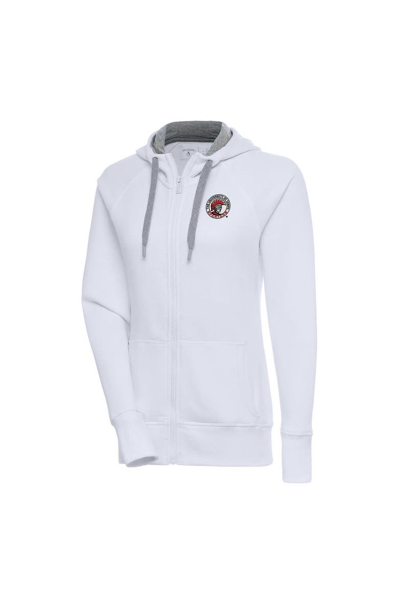 Women's Antigua White Tampa Spartans Victory Full-Zip Hoodie, Main, color, White