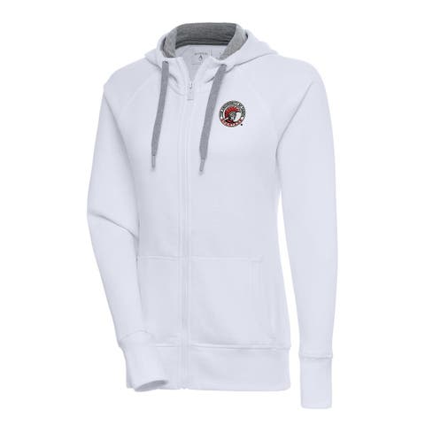 Women's Antigua White Tampa Spartans Victory Full-Zip Hoodie