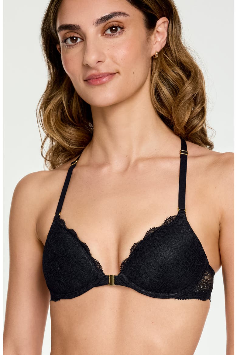 Lace Racerback Lift Up Bra, Alternate, color, Black