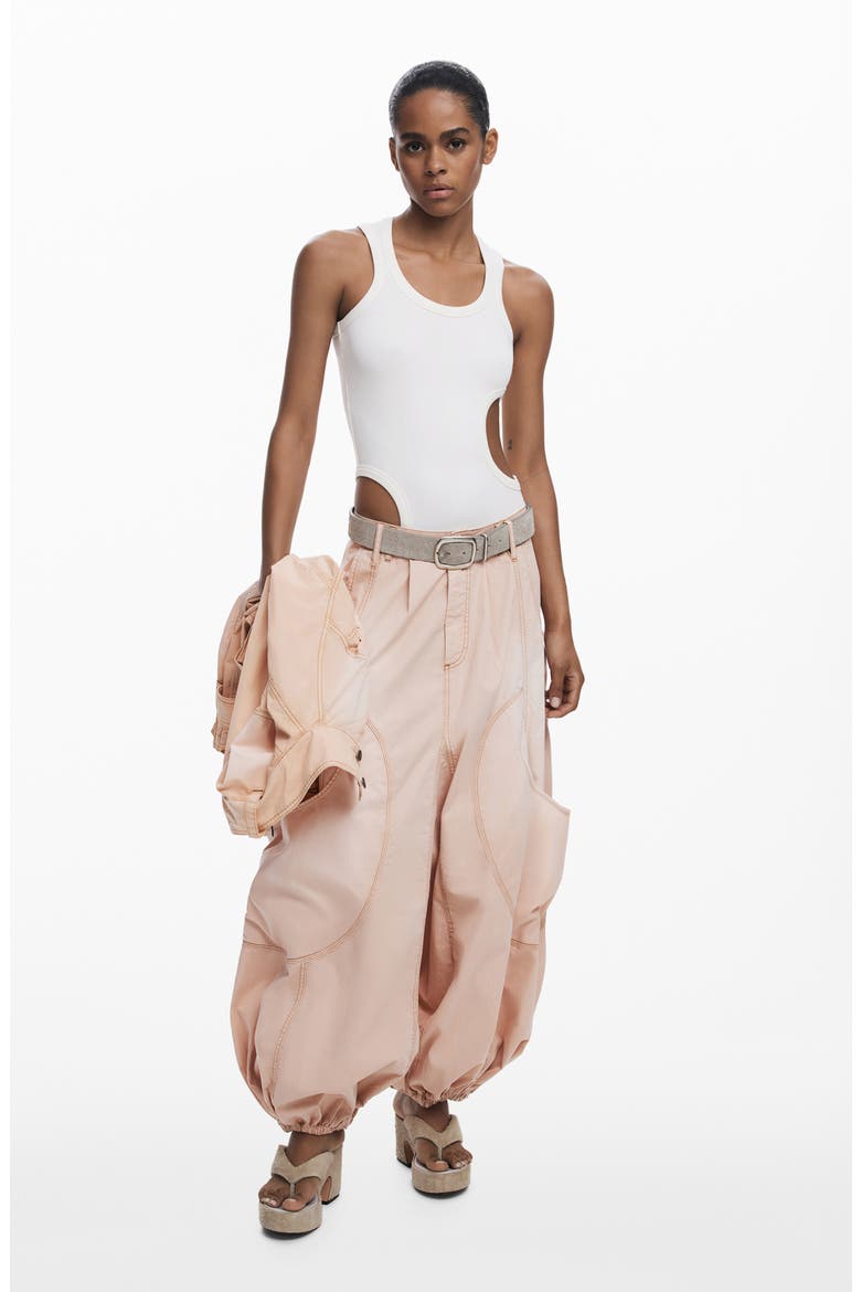 Cotton Cargo Pocket Harem Pants, Alternate, color, PINK