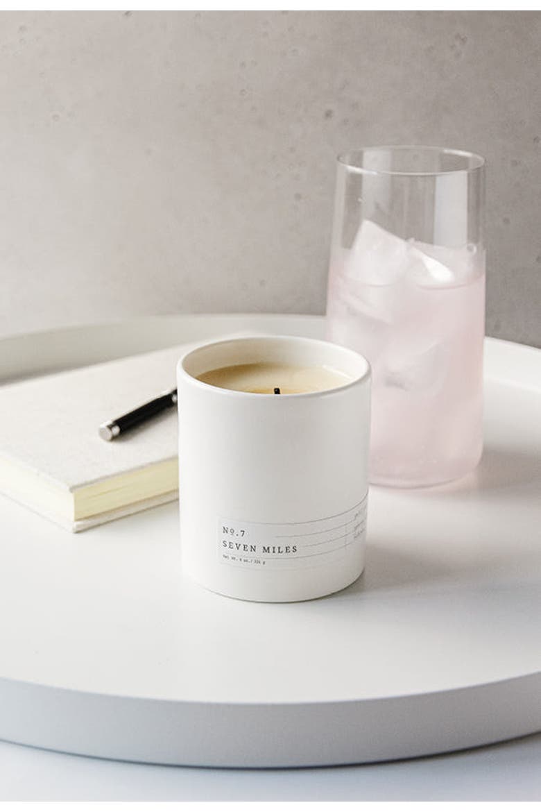 No. 7 Seven Miles Scented Candle, Alternate, color, White