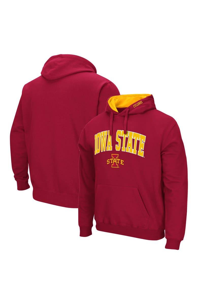 COLOSSEUM Men's Colosseum Cardinal Iowa State Cyclones Arch & Logo 3.0 Pullover Hoodie, Main, color, Cardinal