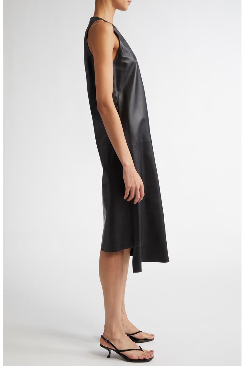 Snyder Leather Shift Dress, Alternate, color, BLACK