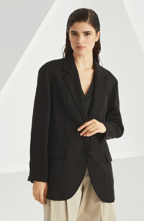 Brunello Cucinelli Cotton Organza Single-breasted Blazer In Black