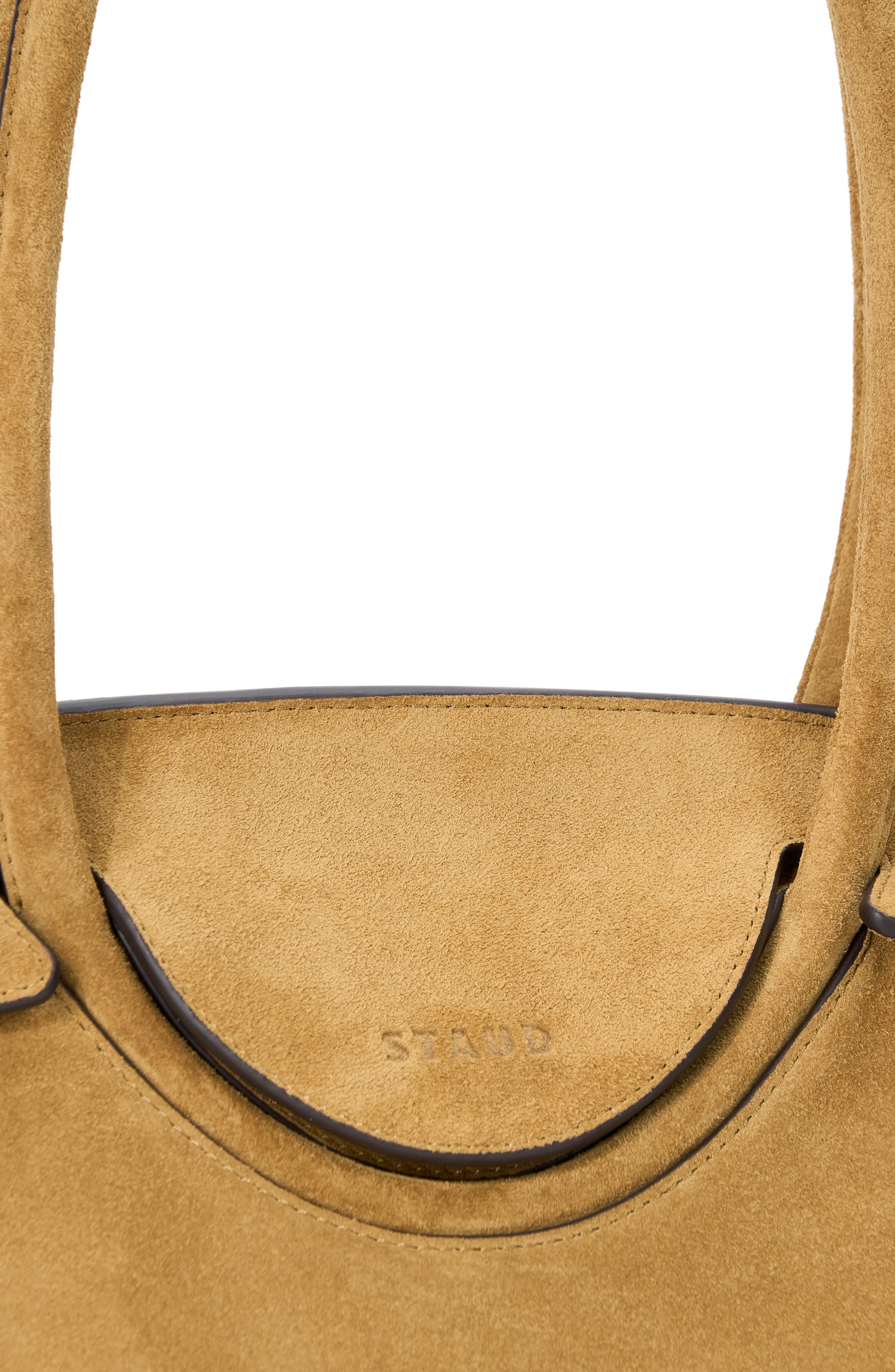 STAUD Maude Suede Shoulder Bag, Alternate, color, Hazel