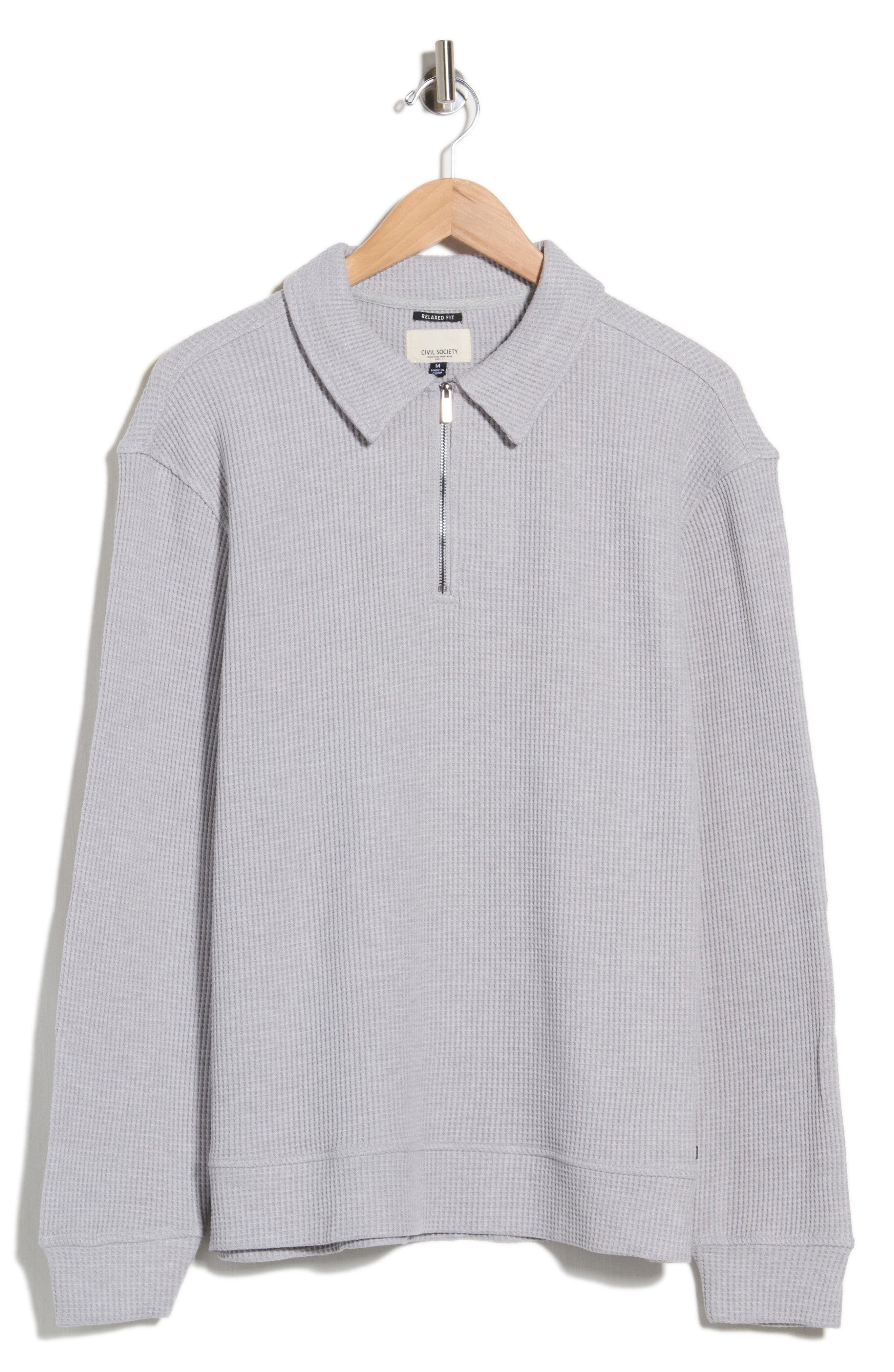 Waffle Stitch Quarter Zip Pullover